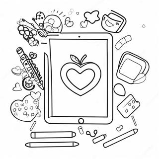 Colorful Ipad With Fun Apps Coloring Page 13561-10665