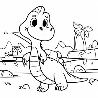 Friendly Dinosaur Train Adventure Coloring Page 13581-10675