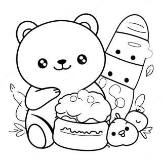 Página Para Colorear De Rilakkuma Y Sus Amigos Lindos 13601-10694