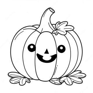 Cute Smiling Pumpkin Coloring Page 13651-10733