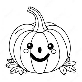 Cute Smiling Pumpkin Coloring Page 13651-10735