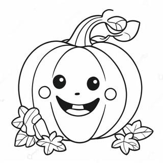 Cute Smiling Pumpkin Coloring Page 13651-10736