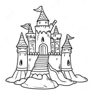 Intricate Sand Castle Coloring Page 13661-10741