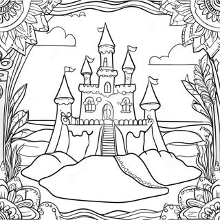 Intricate Sand Castle Coloring Page 13661-10742