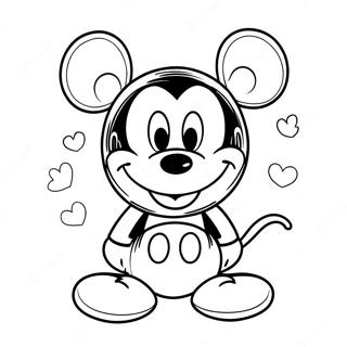 Mickey Mouse Valentine's Day Coloring Pages