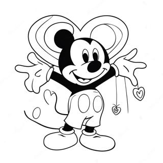 Mickey Mouse With Heart Balloons Coloring Page 13681-10749