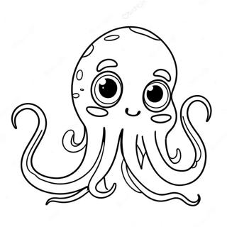 Niedlicher Kraken Mit Großen Augen Ausmalbild 13691-10768