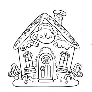 Whimsical Gingerbread House Decorating Coloring Page 13761-10819