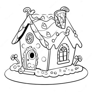 Whimsical Gingerbread House Decorating Coloring Page 13761-10820