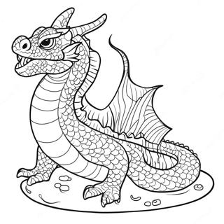 Majestic Water Dragon Coloring Page 13801-10851