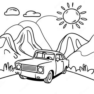 Sunny Road Trip Scene Coloring Page 13811-10855