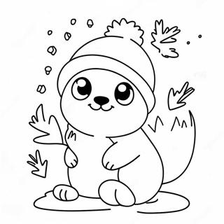 Cute Winter Animal Coloring Page 13830-10870