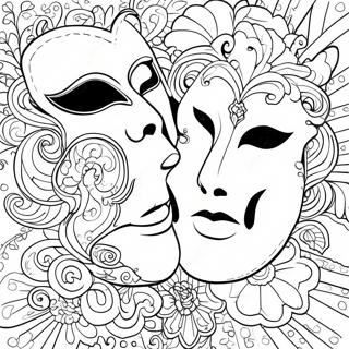 Colorful Theatre Masks Coloring Page 13891-10925