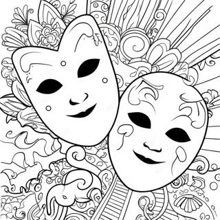 Colorful Theatre Masks Coloring Page 13891-10926