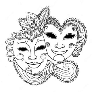 Colorful Theatre Masks Coloring Page 13891-10928