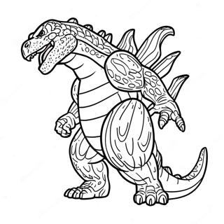 Página Para Colorir Godzilla Rugindo Fiercemente 13901-10933