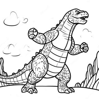 Página Para Colorir Godzilla Rugindo Fiercemente 13901-10936