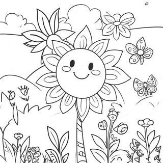 Whimsical Flower Garden Coloring Page 13911-10946