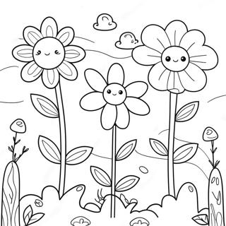 Whimsical Flower Garden Coloring Page 13911-10948