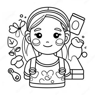 Cute Vsco Girl With Accessories Coloring Page 13981-10998