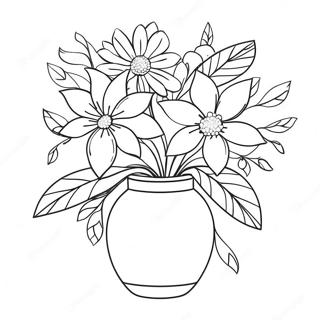 Beautiful Flower Vase Coloring Page 13991-11003