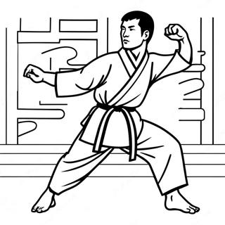 Dynamic Karate Stance Coloring Page 14021-11022