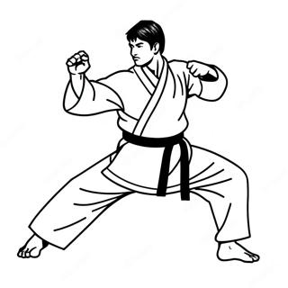 Dynamic Karate Stance Coloring Page 14021-11023