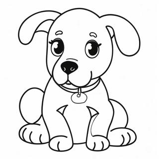 Easy Realistic Puppy Coloring Page 14080-11079