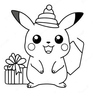 Christmas Pikachu Coloring Page 14090-11082