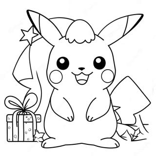 Christmas Pikachu Coloring Page 14090-11083