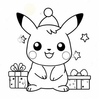 Christmas Pikachu Coloring Page 14090-11084