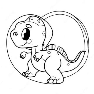 Dinosaur Valentine Coloring Pages