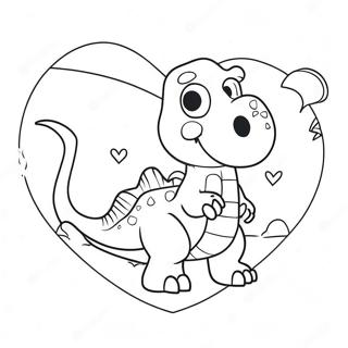 Dinosaur Valentine Heart Coloring Page 14160-11134