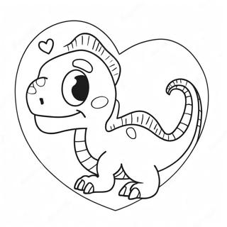 Dinosaur Valentine Heart Coloring Page 14160-11135