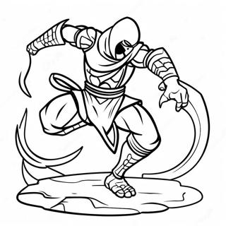 Scorpion Mortal Kombat Action Pose Coloring Page 14200-11161