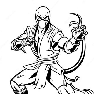 Scorpion Mortal Kombat Action Pose Coloring Page 14200-11162