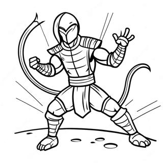 Scorpion Mortal Kombat Action Pose Coloring Page 14200-11164