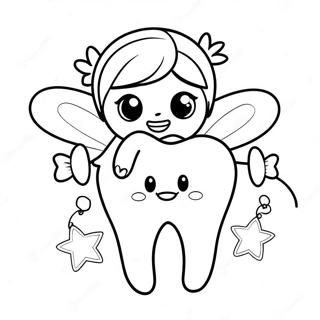 Cute Tooth Fairy With Sparkling Wings Coloring Page 14371-11309