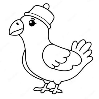 Funny Pigeon With A Hat Coloring Page 14391-11326