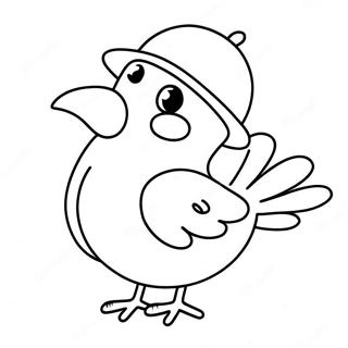 Funny Pigeon With A Hat Coloring Page 14391-11328