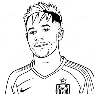 Neymar Soccer Star Coloring Page 1440-1144