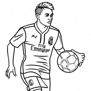 Neymar Dribbling The Ball Coloring Page 1441-1153