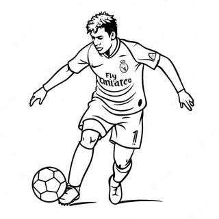 Neymar Dribbling The Ball Coloring Page 1441-1154