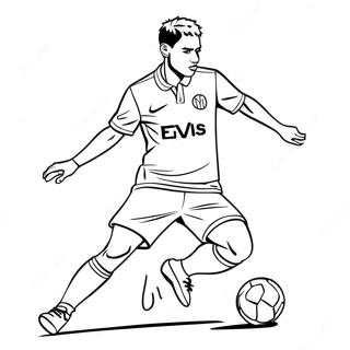 Neymar Dribbling The Ball Coloring Page 1441-1156