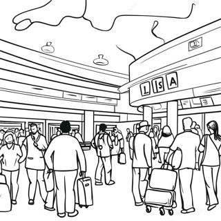 Busy Airport Terminal Coloring Page 14431-11354