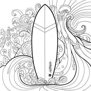 Colorful Surfboard With Waves Coloring Page 14441-11363