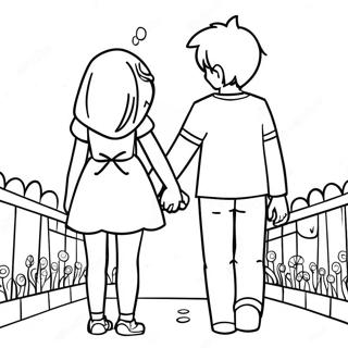 Cute Anime Couple Coloring Pages