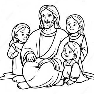 Jesus With Children Coloring Page 14511-11429