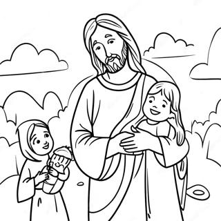 Jesus With Children Coloring Page 14511-11432