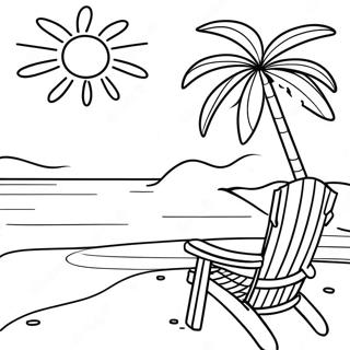 Beach Sunset Coloring Page 14540-11437